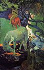 Paul Gauguin Canvas Paintings - The White Horse